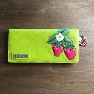 Isabella Fiore Leather Strawberry long wallet! New w/o tags.